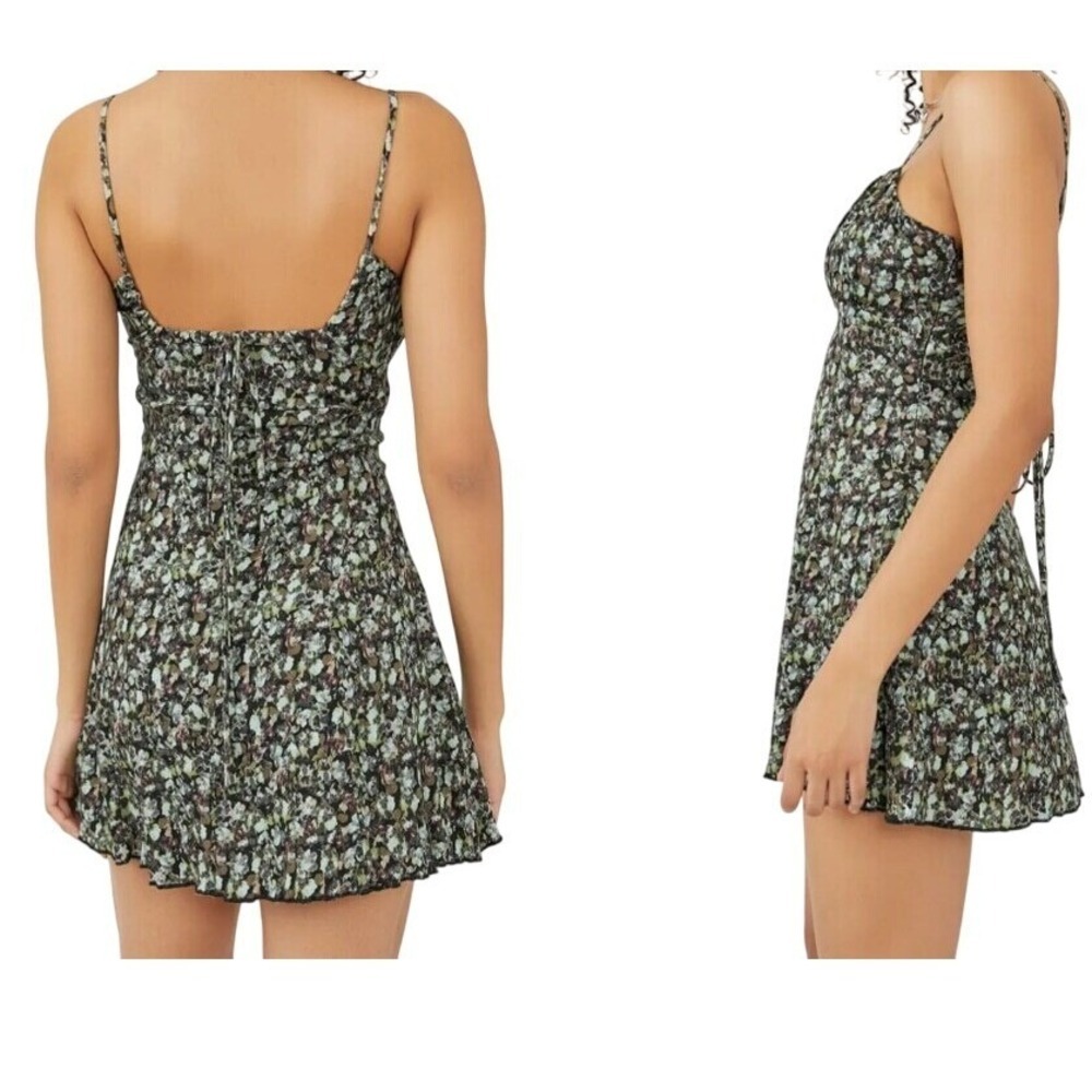 FREE PEOPLE Jamie Floral Print Mini Dress‎ Size L New